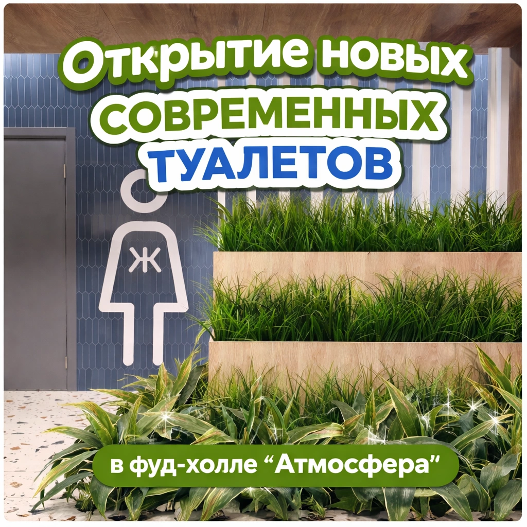 Открытие новых современных туалетов на 4 этаже!