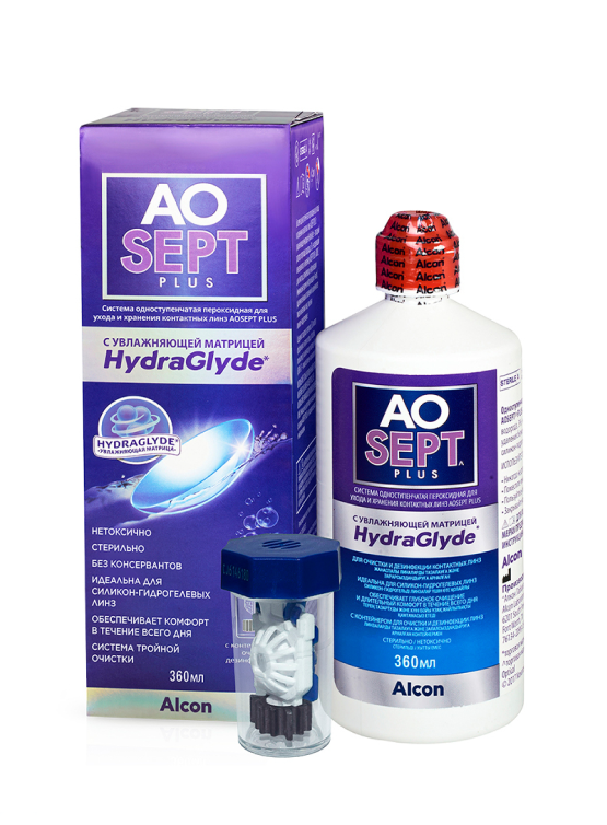 Раствор Aosept Plus HydraGlyde, 360 мл